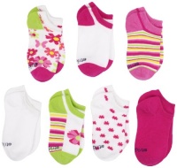 Stride Rite Girls 2-6X Promo Fun Stripes And Daisies 7 Pack No Show Socks, Multi, 8/9.5 (Shoe Size 13-4)