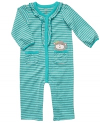 She'll be all set to monkey around in this comfortable coverall from Carter's. She'll be all set to monkey around in this comfortable coverall from Carter's.