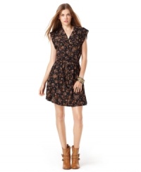 Cuffed sleeves plus a rich, autumnal print make this a-line dress a noteworthy addition to your fall wardrobe! From American Rag. Cuffed sleeves plus a rich, autumnal print make this a-line dress a noteworthy addition to your fall wardrobe! From American Rag.