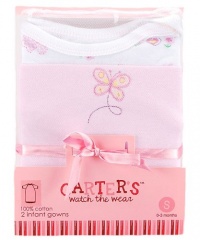 Carter's Watch the Wear Butterfly Beauty 2-Pack Girls Gowns (Size 0M - 9M) - pink, 0 - 3 months Carter's Watch the Wear Butterfly Beauty 2-Pack Girls Gowns (Size 0M - 9M) - pink, 0 - 3 months