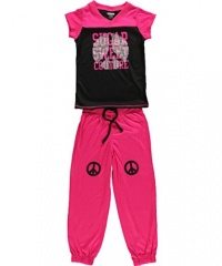 Sugar Sweet Couture Peace Points 2-Piece Pajamas (Sizes 4 - 6X) - black, 5 - 6 Sugar Sweet Couture Peace Points 2-Piece Pajamas (Sizes 4 - 6X) - black, 5 - 6