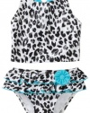 Flapdoodles Girls 2-6X Leopard Chic Two Piece Suit, Leopard Print, 2T