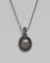 An antiqued scarab pendant is crafted from pure sterling silver and hangs from a classic box-chain necklace. From the Petrvs Collection Sterling silver 2.7mm chain, about 22 long Lobster clasp Imported 