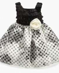 Your little fashionista will be ready to be the talk of the party in this fun polka-dot dress from Sweet Heart Rose. Your little fashionista will be ready to be the talk of the party in this fun polka-dot dress from Sweet Heart Rose.