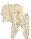 Absorba Baby-Girls Newborn 2-Piece Floral Footed Pant Set