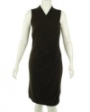Lauren Ralph Lauren Stretch V-Neck Dress Brown M