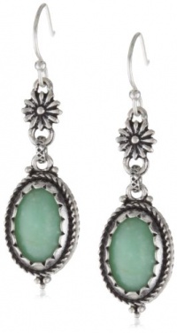 Lucky Brand Silver-Tone Green Double Drop Earrings Lucky Brand Silver-Tone Green Double Drop Earrings