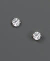 Simple glam to spice up your look. Chic stud earrings by Givenchy feature round-cut cubic zirconias (3/4 ct. t.w.) in silver tone mixed metal.