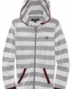 Volcom Boys 8-20 Othercircle Long Sleeve Hoodie, Silver, Large