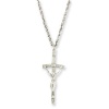 Silver-tone Sat Inch Papal Crucifix 20 Inch Necklace