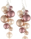 Colored Simulated Pearl Cluster Drop Earrings