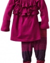 Splendid Littles Baby-Girls Newborn Shimmer Stripe Tunic Set, Glitter, 6-12