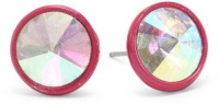 Betsey Johnson Film Noir Crystal Round Stud Earrings