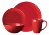 Gibson Simpliss 16-Piece Stoneware Dinnerware Set, Red