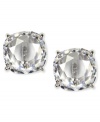 Impeccable sparkle from Givenchy. These stud earrings flaunt a sparkling crystal stone. Crafted in imitation rhodium plated mixed metal. Approximate diameter: 1/2 inch.