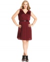 Prettify your style with DKNYC's sleeveless plus size dress, featuring a pleated finish-- wear it from day to date night! (Clearance)