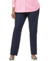 For a dressier alternative to denim, snag Charter Club's plus size straight leg pants. (Clearance)