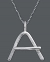 The perfect personalized gift. A polished sterling silver pendant features the letter A with a chic asymmetrical shape. Comes with a matching chain. Approximate length: 18 inches. Approximate drop: 3/4 inch.