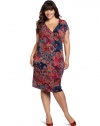 Jones New York Women's Plus-Size Cap Sleeve Dress