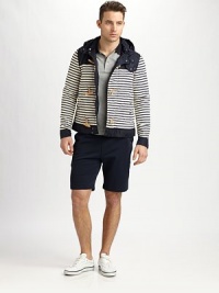 Nautical-inspirations come to life in this handsomely crafted outerwear style, perfect for layering in transtional weather.Zip frontToggle closureDetachable hoodSide slash pocketsFully linedAbout 26 from shoulder to lengthCottonHand washImported Nautical-inspirations come to life in this handsomely crafted outerwear style, perfect for layering in transtional weather.Zip frontToggle closureDetachable hoodSide slash pocketsFully linedAbout 26 from shoulder to lengthCottonHand washImported
