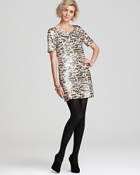 Two of fall's leading trends, animal prints and sparkly sequin embellishments, enliven this PJK Patterson J. Kincaid dress with the sought-after look of the season. Two of fall's leading trends, animal prints and sparkly sequin embellishments, enliven this PJK Patterson J. Kincaid dress with the sought-after look of the season.