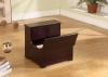 Kings Brand Cherry Finish Wood Bedroom Bed Storage Step Stool