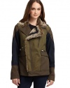 THE LOOKColorblock constructionFaux fur-linedNotched lapelAsymmetric zip closureZip pocketsTHE FITAbout 26 from shoulder to hemTHE MATERIALShell: cotton/nylonSecond fabric: acrylic/polyesterFully linedCARE & ORIGINHand washImportedModel shown is 5'10 (177cm) wearing US size Small. 