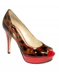 Leopard print gets a boost with a brightly colored platform. Marc Fisher's Tumble Platform Pumps put some drama in your look. Leopard print gets a boost with a brightly colored platform. Marc Fisher's Tumble Platform Pumps put some drama in your look.