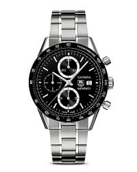 A legendary chronograph. The Carrera Panamericana was an epic race that was started in the 1950s and attracted many of the leading drivers of the time. Juan Manuel Fangio, the famous Argentinian driver who was Formula 1 World Champion five times, won the race in 1953. To pay tribute to this unique adventure, in 1963 TAG Heuer launched the Carrera Chronograph that combined refinement with the spirit of sport. With black dial and a black polished aluminum bezel. Features a date window. A legendary chronograph. The Carrera Panamericana was an epic race that was started in the 1950s and attracted many of the leading drivers of the time. Juan Manuel Fangio, the famous Argentinian driver who was Formula 1 World Champion five times, won the race in 1953. To pay tribute to this unique adventure, in 1963 TAG Heuer launched the Carrera Chronograph that combined refinement with the spirit of sport. With black dial and a black polished aluminum bezel. Features a date window.