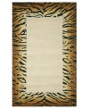 Beyond borders. This rug's gorgeous border design is created using a unique dying technique that results in ombre shading rather than a solid color--offering a lush, textured effect. Pair it with the Seville Tiger rug for a bold, exotic update in your home.
