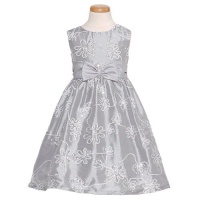 Rare Editions Little Girls 6X Silver Sequin Flower Christmas Dress Rare Editions Little Girls 6X Silver Sequin Flower Christmas Dress