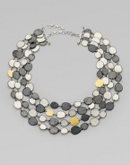 From the Contour Collection. A simply chic, multi-strand design in dark and white sterling silver with 24k gold accents. Dark and white sterling silver24k goldLength, about 18Lobster clasp closureImported 