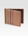 Slim leather case in signature striped leather, crafted in Italy.Eight card slotsCenter bill clip4½W X 3½HMade in Italy