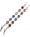 Give peace, love and Lucky Brand! Retro-inspired bracelet features multicolored crystal and plastic beads set in silver tone mixed metal. Approximate length: 7-1/2 inches.