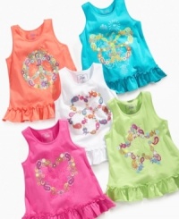 It's all in the way you look at it. Intricate designs on these tanks from So Jenni will always make her see the bright side. It's all in the way you look at it. Intricate designs on these tanks from So Jenni will always make her see the bright side.