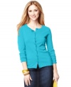 A classic cardigan gets a fresh look from Style&co., complete with ruched sleeves!