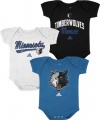 Minnesota Timberwolves Newborn Baby Adidas 3-Pack Creeper Set