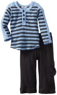 Splendid Littles Baby-Boys Newborn Charcoal Stripe Thermal Henley Set, Sky, 3-6 Months Splendid Littles Baby-Boys Newborn Charcoal Stripe Thermal Henley Set, Sky, 3-6 Months