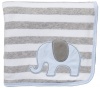 Carter's Boy's Baby Blue and Gray Elephant Receiving Blanket