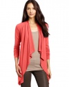 Three Dots Red Women's Long Sleeve Cardigan