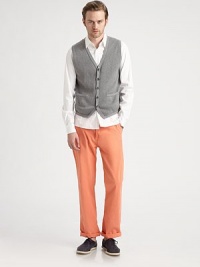 A modern approach to a sartorial classic, finished in soft, smooth cotton for easy layering.ButtonfrontWaist patch pocketsCottonDry cleanImported A modern approach to a sartorial classic, finished in soft, smooth cotton for easy layering.ButtonfrontWaist patch pocketsCottonDry cleanImported