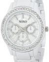 XOXO Women's XO5411  White Enamel Bracelet With Rhinestones Accent Watch