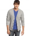 Step up your prep with this classic yet modern cardigan sweater from Kenneth Cole Reaction.