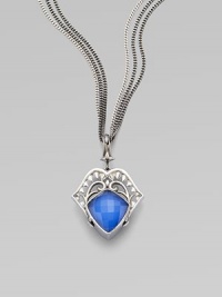 From the Silver Les Dents De La Mer Collection. A versatile design in blue agate, grey cat's eye and quartz crystal set in a beautifully intricate, black and white plated sterling silver shark's jaw on a multi-row link chain. Blue agate, grey cat's eye and quartz crystalBlack and white rhodium plated sterling silverLength, about 30Pendant size, about 1Lobster clasp closureImported From the Silver Les Dents De La Mer Collection. A versatile design in blue agate, grey cat's eye and quartz crystal set in a beautifully intricate, black and white plated sterling silver shark's jaw on a multi-row link chain. Blue agate, grey cat's eye and quartz crystalBlack and white rhodium plated sterling silverLength, about 30Pendant size, about 1Lobster clasp closureImported