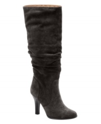 Sofft's round-toe pull-on Belfast boots may have slouchy detailing on the calf, but they're certainly no slouch when it comes to style! Made in suede with a stacked wood heel, they'll look great with a new knee-length skirt. Sofft's round-toe pull-on Belfast boots may have slouchy detailing on the calf, but they're certainly no slouch when it comes to style! Made in suede with a stacked wood heel, they'll look great with a new knee-length skirt.