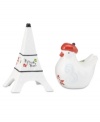 Let the countdown begin. Featuring one French hen and a small-scale Eiffel Tower, this Lenox salt and pepper set illustrates the classic holiday carol, the 12 Days of Christmas, with new whimsy.