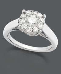Classic elegance to last a lifetime. Give her Prestige Unity's extraordinary engagement ring with round-cut diamonds (1 ct. t.w.) in a 14k white gold micro-prong setting. Classic elegance to last a lifetime. Give her Prestige Unity's extraordinary engagement ring with round-cut diamonds (1 ct. t.w.) in a 14k white gold micro-prong setting.