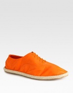 The natural look of a rope-heeled espadrille finished in a modern-style leather lace-up.Leather upperPadded insoleRubber soleMade in Italy