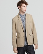 In casual cotton, this Burberry Brit sportcoat offers a laid-back yet polished look.