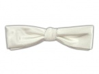 100% Silk Woven White Solid Satin Slim Self-Tie Bow Tie